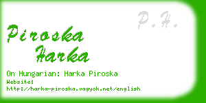 piroska harka business card